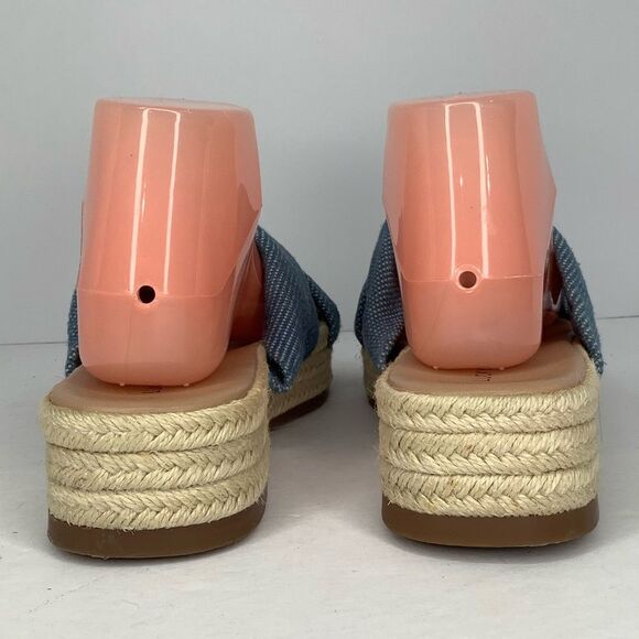 Lucky Brand Espadrilles Slip On Denim Blue Twist Knot Platform Sandals Sz 9.5M - Picture 3 of 11